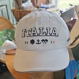 New W Tag Castiera Amalfitana Italia Cotton Cap - White Embroidered Souvenir Hat